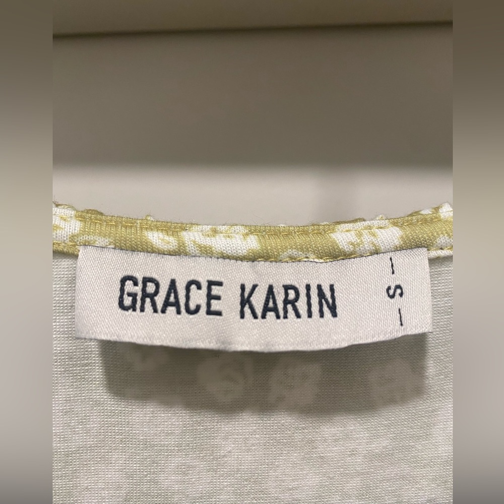 Grace Karin Olive Green Floral Midi Dress with White Print - Picture 9 of 16